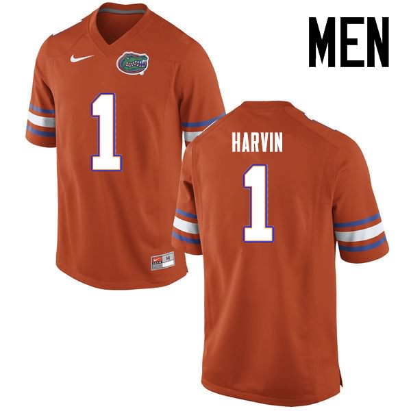 NCAA Florida Gators Percy Harvin Men's #1 Nike Orange Stitched Authentic College Football Jersey FGL5864YT